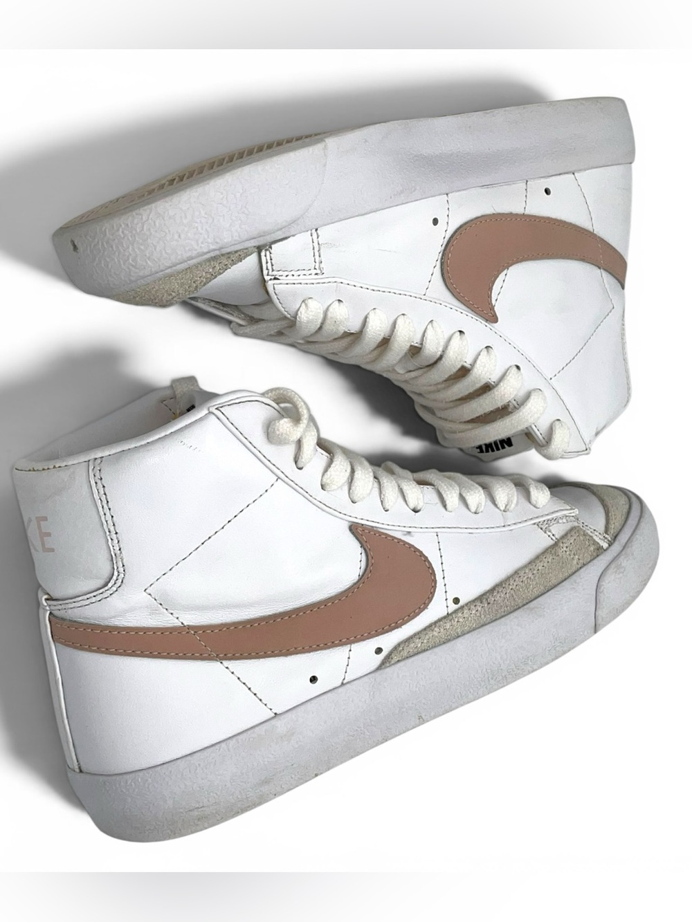 Nike Blazer Mid β77 Vintage Size 8 White Pink Swoosh Casual Sneakers - Picture 6 of 11